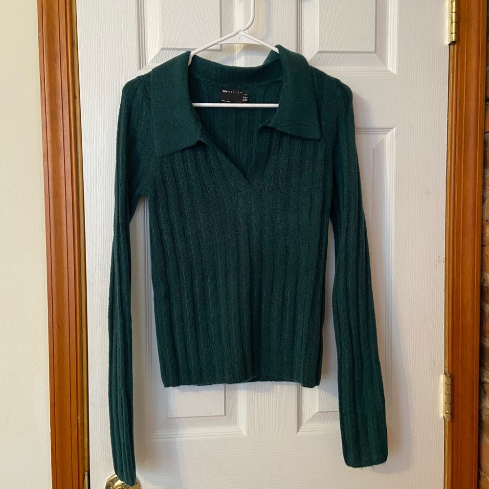 ASOS Turquoise Long Sleeve Collared Shirt